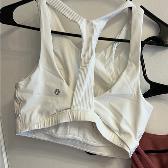 Lululemon Cream and Pink Fitted Crop Tank Tops - Picture 5 of 5